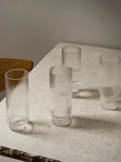 Ferm Living Ripple Long Drink Glasses Frosted, sæt á 4 fra><noscript><img width=