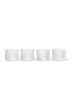 Ferm Living Ripple Low Glasses, Sæt á 4 fra> Service