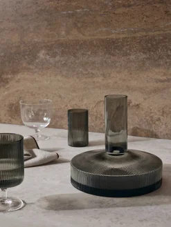 Ferm Living Ripple Wine Carafe, smoked grey fra> Kander|Service
