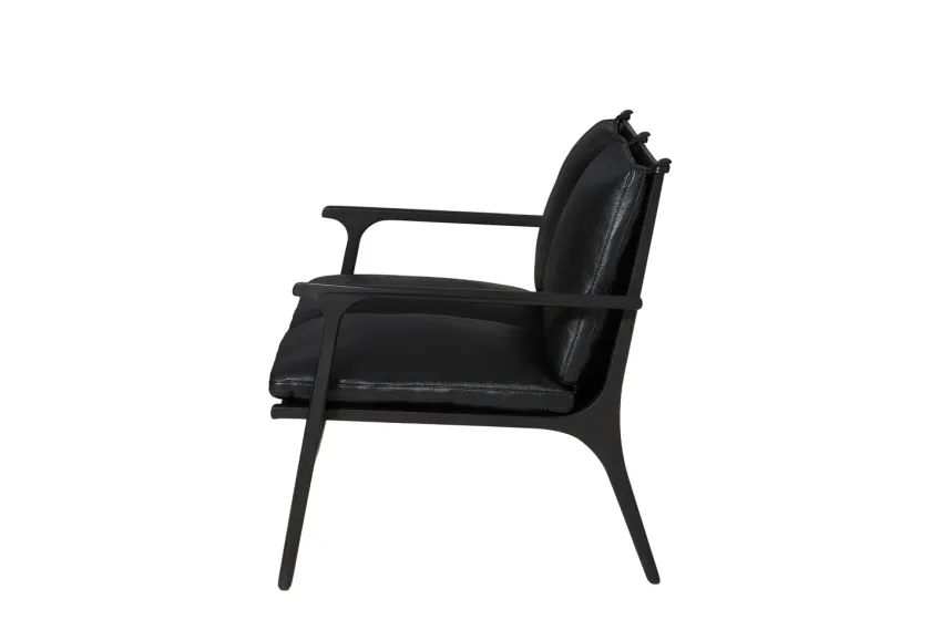 Stellar Works Rén Lounge sofa 2. pers natur eg, sort læder fra> Sofaer