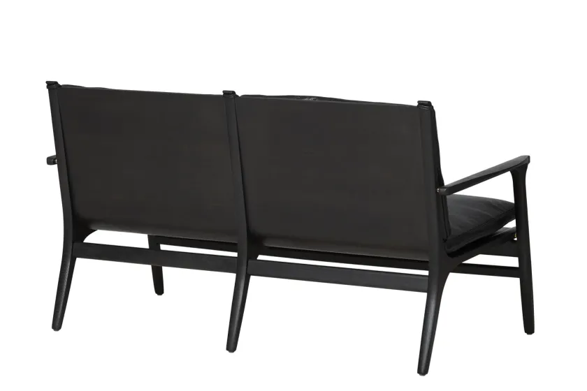 Stellar Works Rén Lounge sofa 2. pers natur eg, sort læder fra> Sofaer