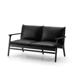 Stellar Works Rén Lounge sofa 2. pers sortmalet eg, sort læder fra><noscript><img width=
