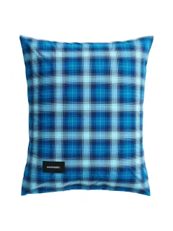 Magniberg Rodeo Pillow Case, neon blue check fra> Tekstiler Til Soveværelset