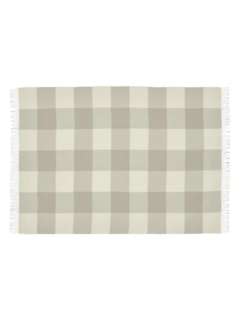 Silkeborg Uldspinderi Santa Fe Plaid, limestone fra> Puder Og Plaider