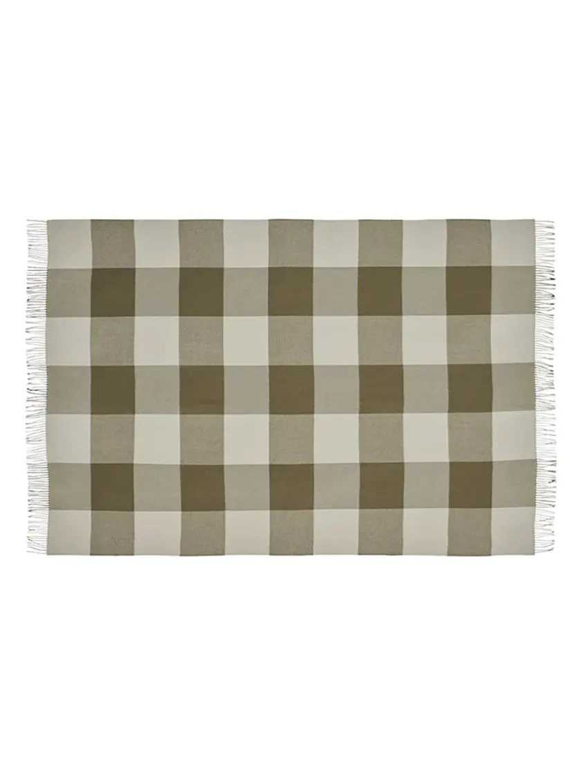 Silkeborg Uldspinderi Santa Fe Plaid, limestone fra> Puder Og Plaider