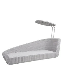 Cane-line Savannah Daybed, højre i hvid/grå fra> Udendørs Loungemøbler