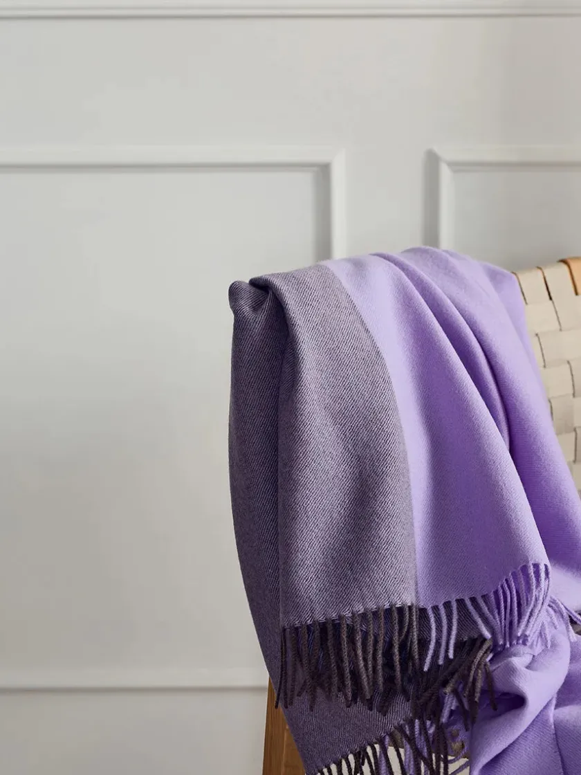 Silkeborg Uldspinderi Secret Plaid, clay/lilac fra> Puder Og Plaider