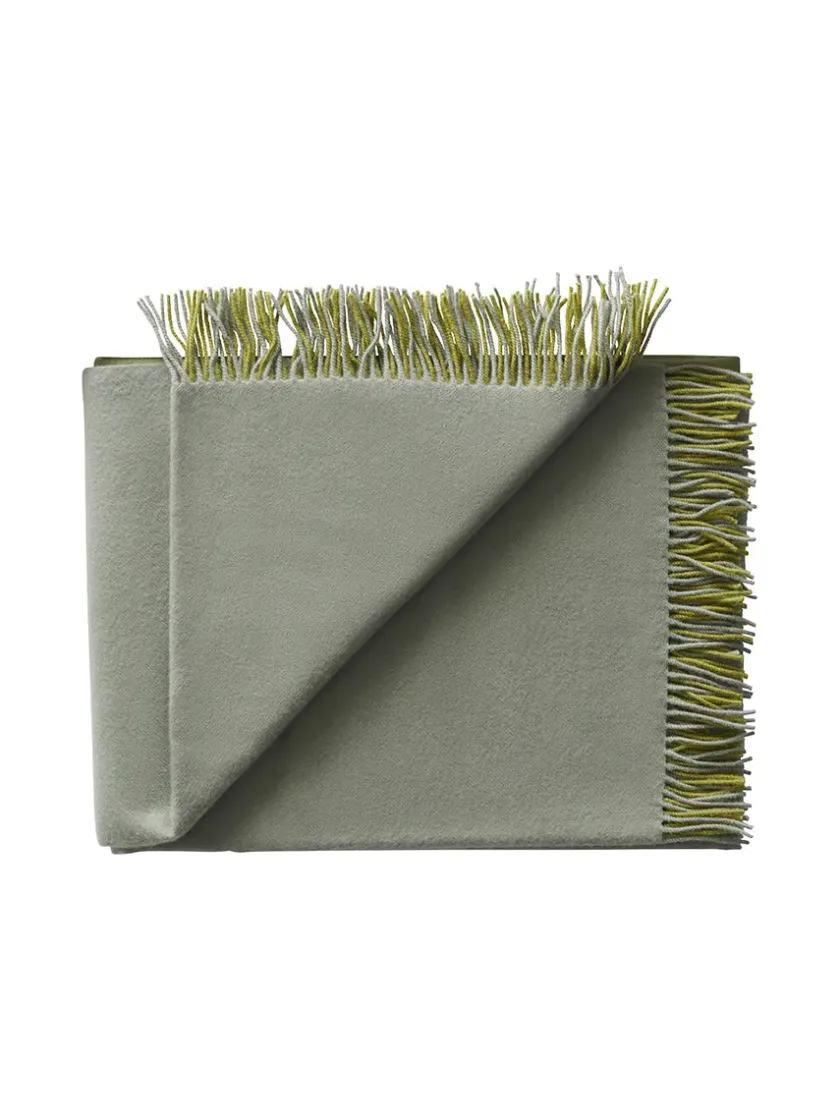 Silkeborg Uldspinderi Secret Plaid, lime/moss fra> Puder Og Plaider