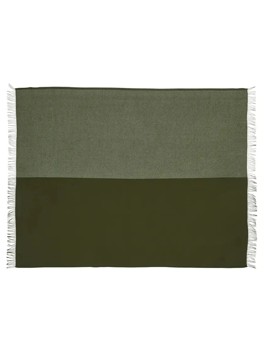 Silkeborg Uldspinderi Secret Plaid, lime/moss fra> Puder Og Plaider