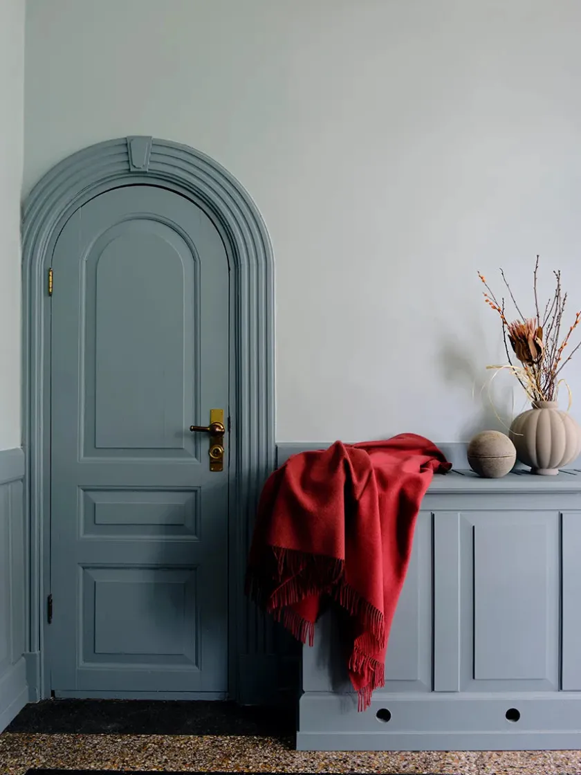 Silkeborg Uldspinderi Secret Plaid, lime/moss fra> Puder Og Plaider