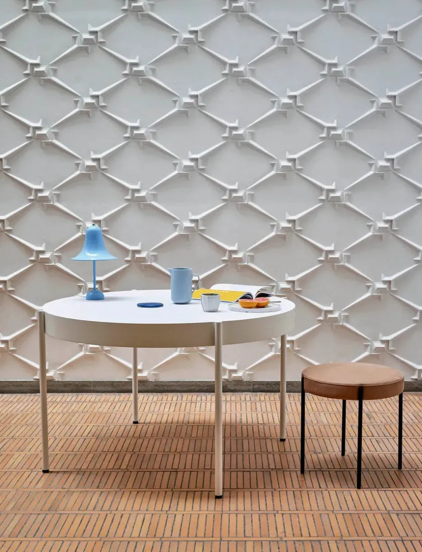 Verpan Serie 430 skammel, sort af Verner Panton> Skamler