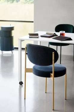 Verpan Serie 430 spisestol, messing af Verner Panton><noscript><img width=