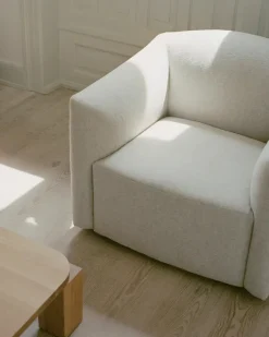 New Works Shore Lounge Chair Extended Base, quill fra> Lænestole