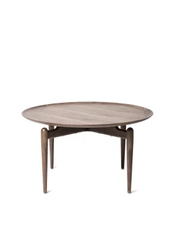 Stellar Works Slow Coffee Table Ø 80 cm, walnut fra> Sofaborde