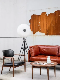 Stellar Works Slow Coffee Table Ø 80 cm, walnut fra> Sofaborde