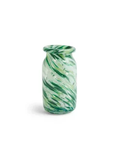 HAY Splash Vase Roll Neck Small, green swirl fra> Vaser
