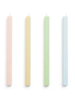 HAY Square Candle 4 Stk., pastel fra> Stearinlys