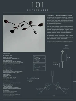 101 Copenhagen Stingray Chandelier, grande bronze fra><noscript><img width=
