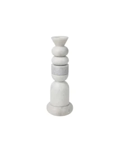 Tom Dixon Stone Stacking Candleholder White fra> Lysestager