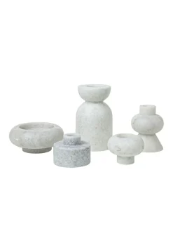Tom Dixon Stone Stacking Candleholder White fra> Lysestager