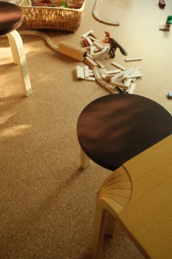 Artek Stool 60, walnut stained fra><noscript><img width=