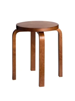 Artek Stool E60, walnut stained fra> Skamler