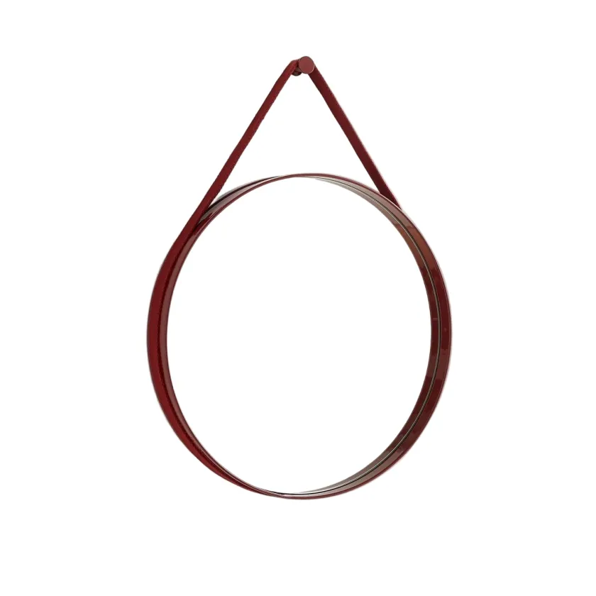 HAY Strap Mirror No 2 Ø50 Red - Spejl fra> Spejle
