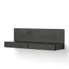 New Works Tana Wall Mounted Media Module, black stained oak fra> Hylder|Tv-Borde