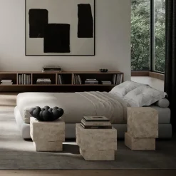 101 Copenhagen Temple Coffee Table Low, limestone fra> Sideborde Og Små Borde