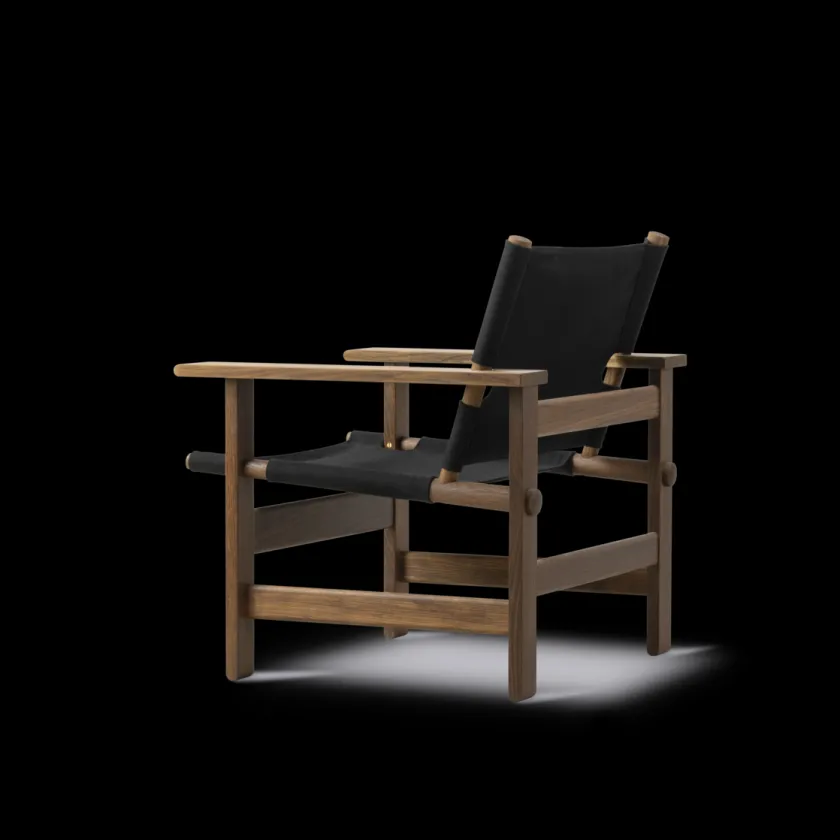 Fredericia Furniture The Canvas Chair, lys olieret eg natur canvas af Børge Mogensen> Loungestole|Lænestole