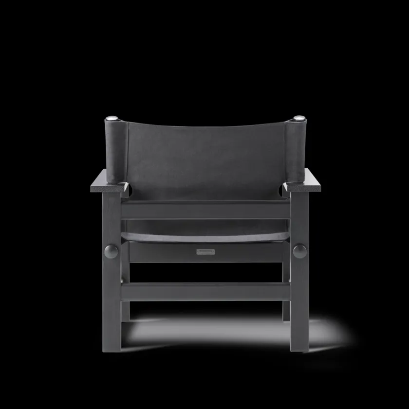 Fredericia Furniture The Canvas Chair, røget eg sort canvas af Børge Mogensen> Loungestole|Lænestole