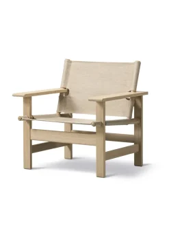 Fredericia Furniture The Canvas Chair, sæbebehandlet eg natur canvas af Børge Mogensen> Loungestole|Lænestole