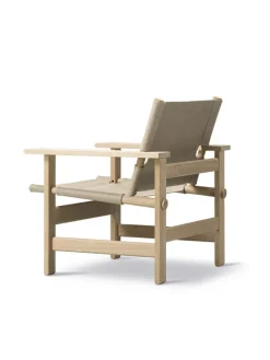 Fredericia Furniture The Canvas Chair, sæbebehandlet eg natur canvas af Børge Mogensen><noscript><img width=