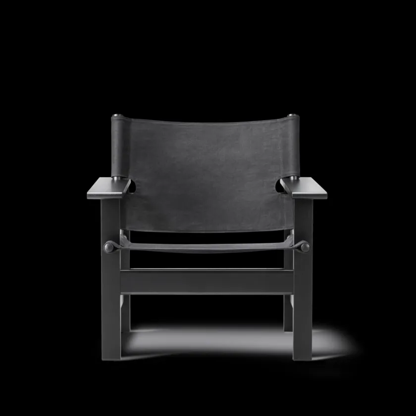 Fredericia Furniture The Canvas Chair, sortlakeret eg sort canvas af Børge Mogensen> Loungestole|Lænestole