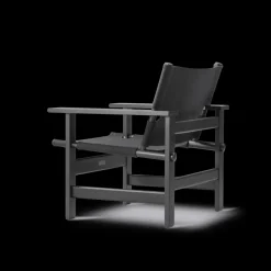Fredericia Furniture The Canvas Chair, sortlakeret eg sort canvas af Børge Mogensen><noscript><img width=