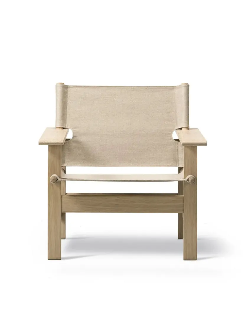Fredericia Furniture The Canvas Chair, sortlakeret eg sort canvas af Børge Mogensen> Loungestole|Lænestole