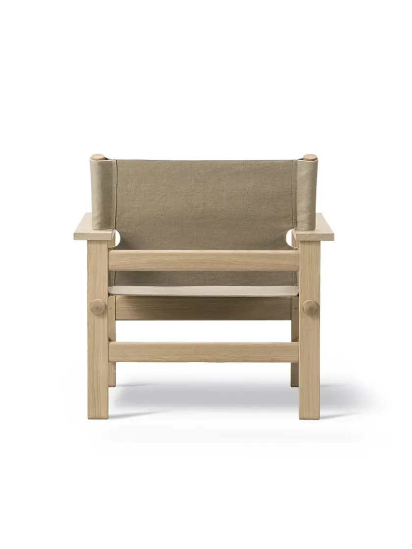Fredericia Furniture The Canvas Chair, sortlakeret eg sort canvas af Børge Mogensen> Loungestole|Lænestole