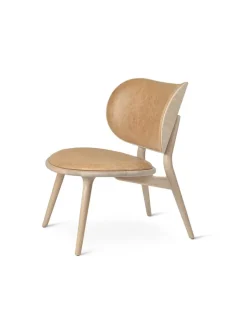Mater The Lounge Chair, mat lakeret eg med naturfarvet læder fra> Loungestole|Lænestole