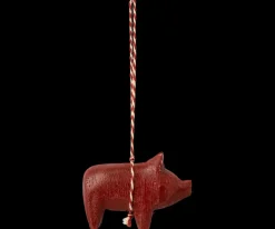 Maileg Træ ornament, gris - rød fra> Juletræspynt