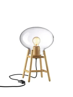 FDB Møbler U4 Hiti Bordlampe, opalt glas/eg fra> Spots