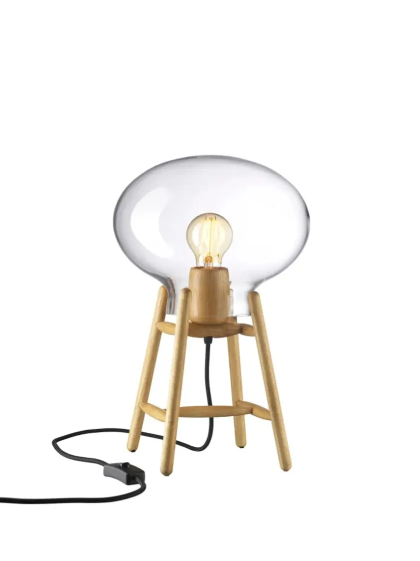 FDB Møbler U4 Hiti Bordlampe, opalt glas/eg fra> Spots