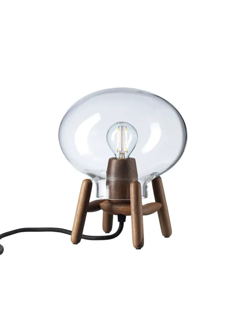 FDB Møbler U6 Mini Hiti Bordlampe, klart glas/sort eg fra> Spots