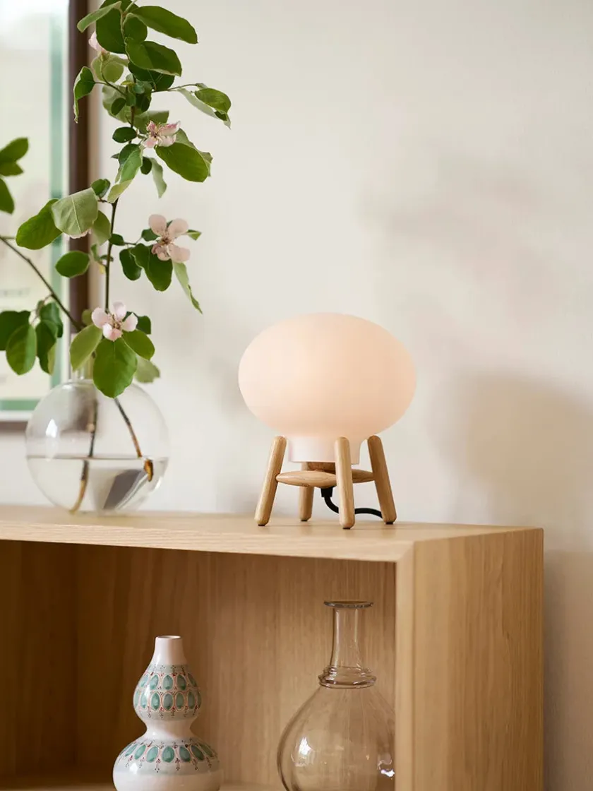 FDB Møbler U6 Mini Hiti Bordlampe, klart glas/sort eg fra> Spots