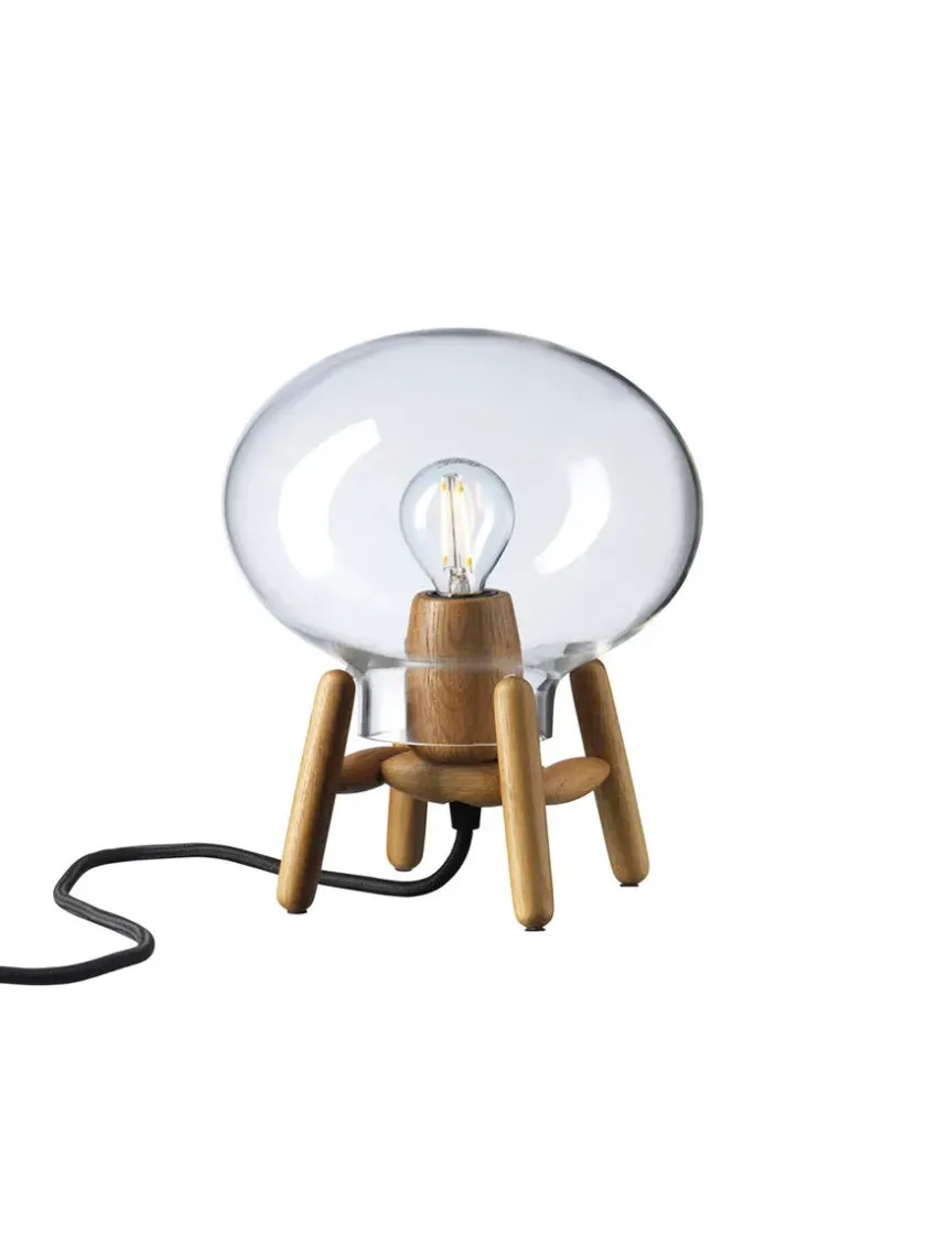 FDB Møbler U6 Mini Hiti Bordlampe, opalt glas/valnød fra> Spots