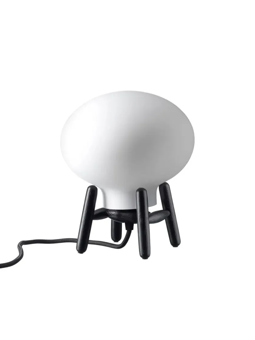 FDB Møbler U6 Mini Hiti Bordlampe, opalt glas/valnød fra> Spots