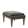GUBI V11 Ottoman, smooth leather coffee fra> Puffer