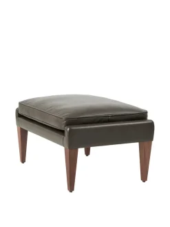 GUBI V11 Ottoman, smooth leather coffee fra> Puffer