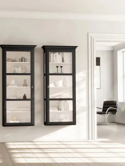 Lindebjerg Design Væghængt Vitrineskab Classic V4, sort fra> Vitrineskabe