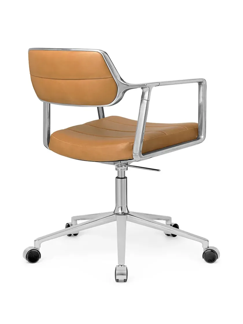 Vipp 453 Swivel+ Chair m/hjul, bosco grøn læder fra> Kontorstole