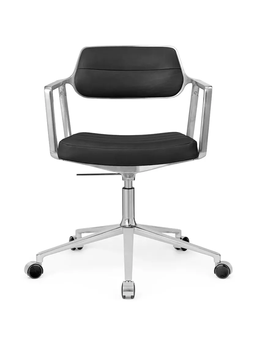 Vipp 453 Swivel+ Chair m/hjul, bosco grøn læder fra> Kontorstole